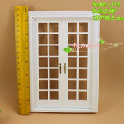 1/12 scale Double Hung 14 Panel French Glass Door White Dollhouse Miniatures 